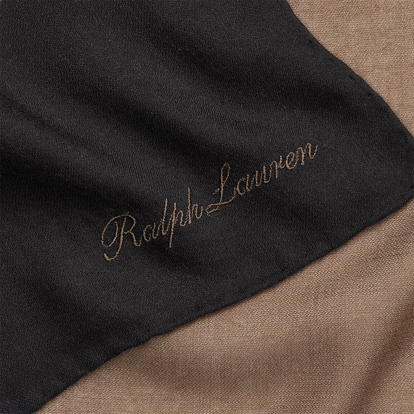 Safari Tan/Black Ombre Cashmere-Silk Scarf Ralph Lauren Collection 4