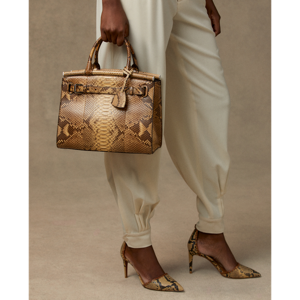 Sac RL50 moyen en python Ralph Lauren Collection en Sable 7