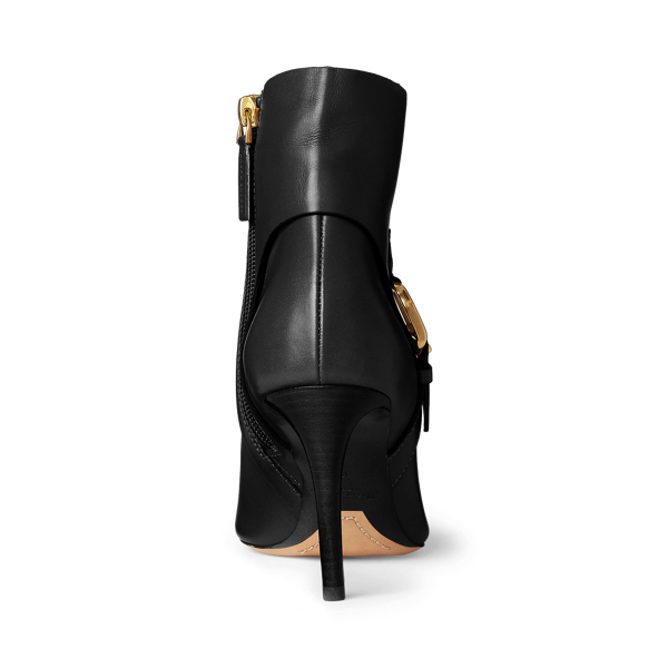 Black Reida Calfskin Stirrup Bootie Ralph Lauren Collection 3