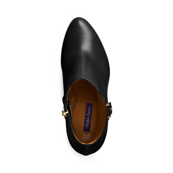 Black Reida Calfskin Stirrup Bootie Ralph Lauren Collection 4