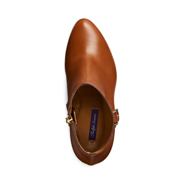 Ralph Lauren Collection Reida カーフスキン スティラップ ブーティ RL ゴールド 3