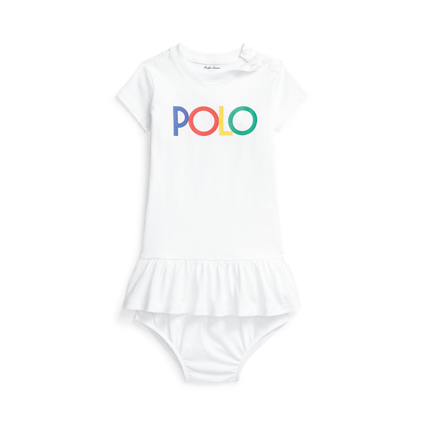 Robe t-shirt volant&eacute;e et bloomer &agrave; logo Baby Girl en 1