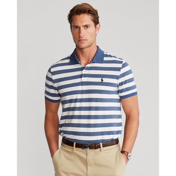 River Blue Heather Custom Slim Fit Performance Polo Shirt Polo Golf 1
