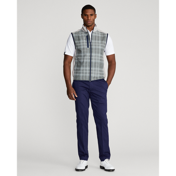 Karierte Stretchweste im Bahnendesign RLX in Glencheck &ndash; Grau 4