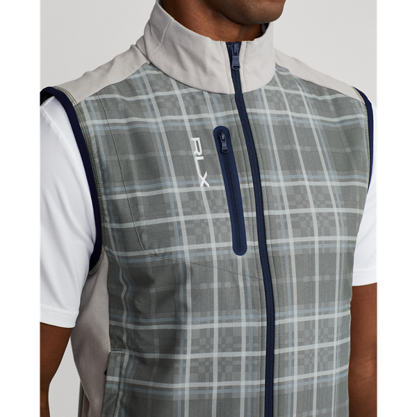 Karierte Stretchweste im Bahnendesign RLX in Glencheck &ndash; Grau 6