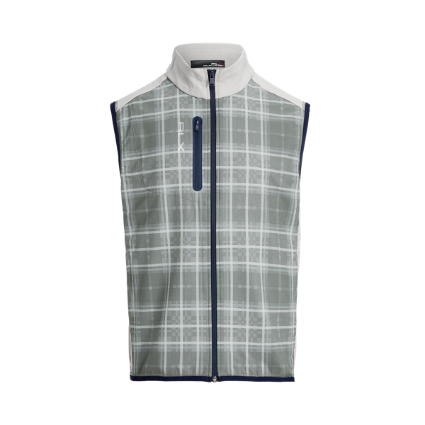 Karierte Stretchweste im Bahnendesign RLX in Glencheck &ndash; Grau 2