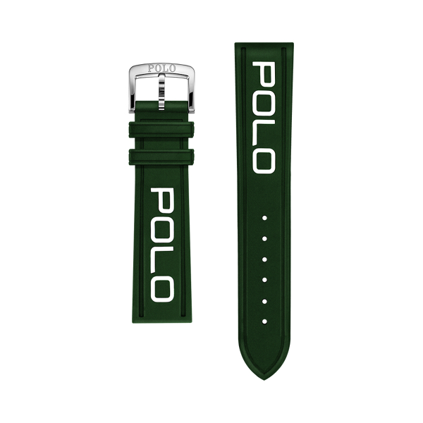 Green & White Correa de reloj de goma Polo Polo Ralph Lauren 1