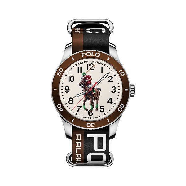 Polo Sport Watch Brown Bezel White Dial