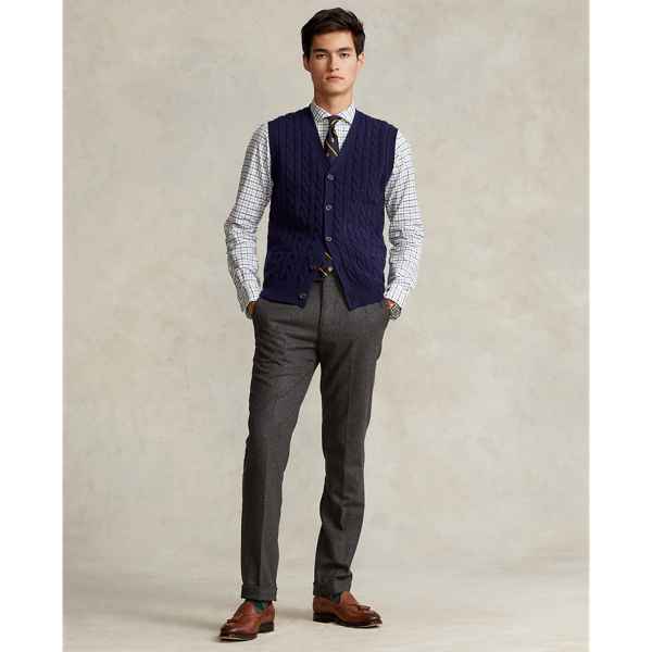 Gilet in lana e cashmere a trecce Polo Ralph Lauren in Blu cacciatore 4