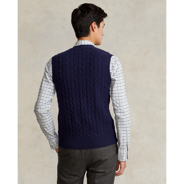 Gilet in lana e cashmere a trecce Polo Ralph Lauren in Blu cacciatore 5