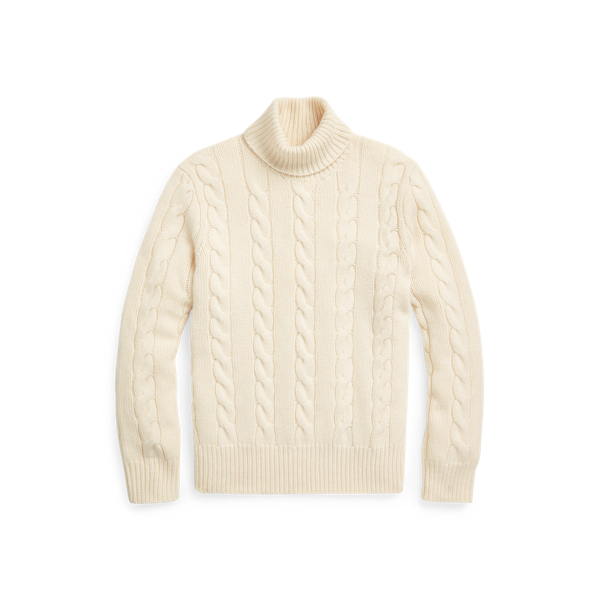 Pull torsad&eacute; en laine et cachemire Polo Ralph Lauren en Cr&egrave;me Andover 2