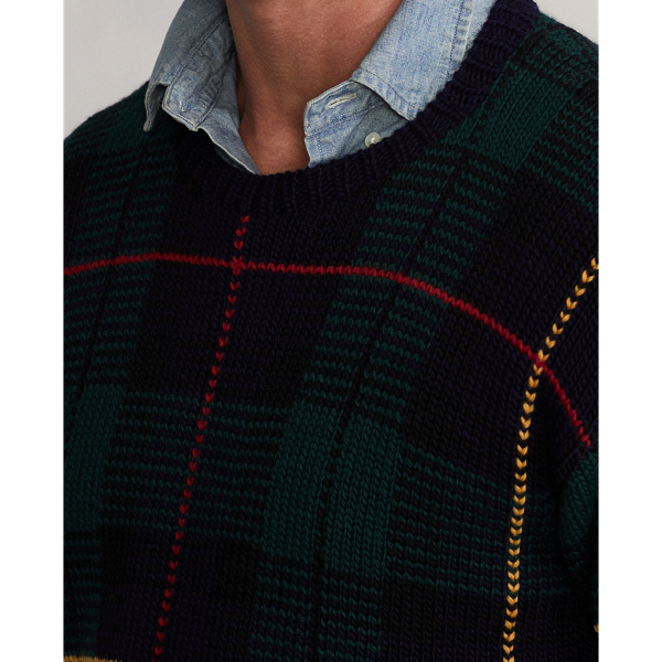 Handgebreide geruite wollen trui voor heren Ralph Lauren® NL