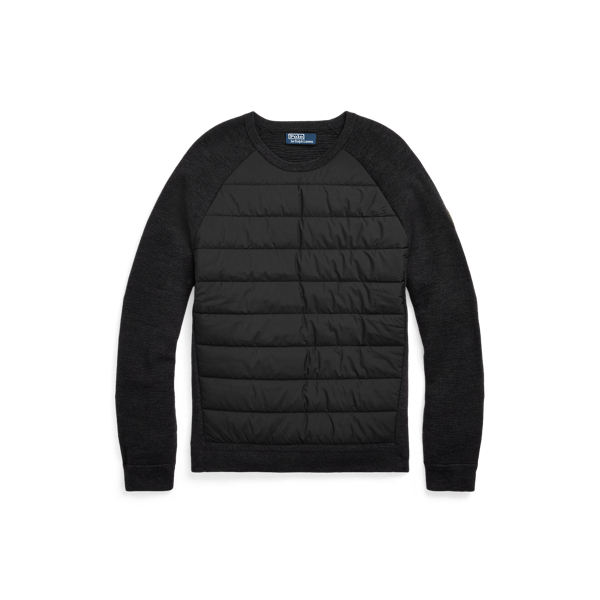 Hybrid-Rundhalspullover Polo Ralph Lauren in Dk Charcoal Heather/Black 2