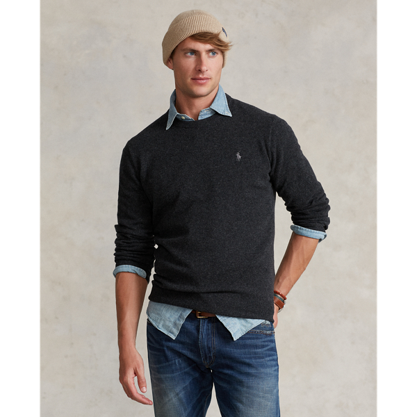 Only Granite Heather Washable Cashmere Crewneck Sweater Polo Ralph Lauren 1