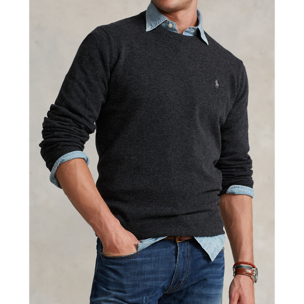 Only Granite Heather Washable Cashmere Crewneck Sweater Polo Ralph Lauren 6
