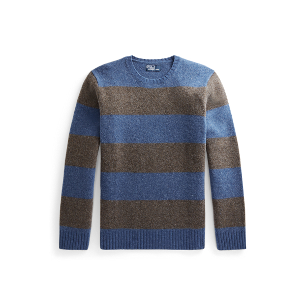 Wolle-Kaschmir-Pullover mit Wildleder Polo Ralph Lauren in Blau/Braun 2