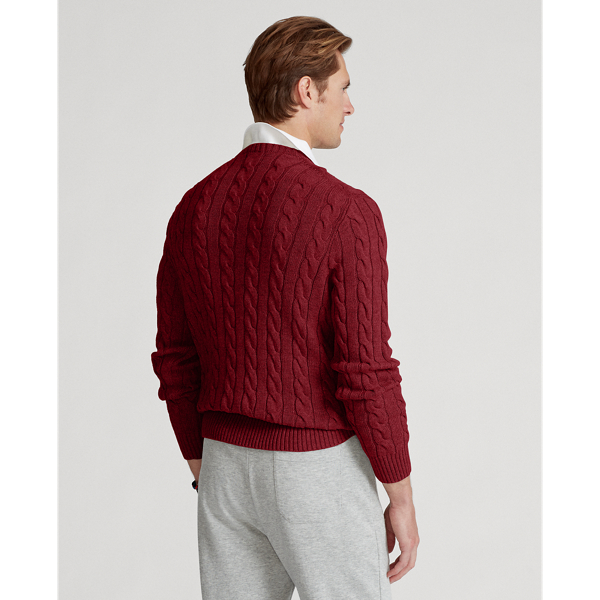 Baumwollpullover mit Zopfmuster Polo Ralph Lauren in Retro-Port meliert 4
