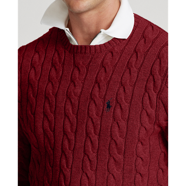 Baumwollpullover mit Zopfmuster Polo Ralph Lauren in Retro-Port meliert 5