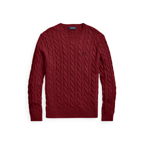 Baumwollpullover mit Zopfmuster Polo Ralph Lauren in Retro-Port meliert 2