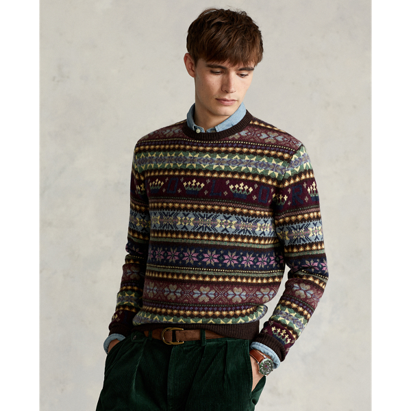 Fair Isle Polo-Collar Jumper Ralph Lauren UK