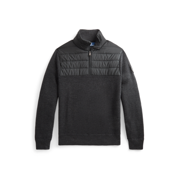 Camisola de malha h&iacute;brida com fecho-&eacute;clair parcial Polo Ralph Lauren em 1