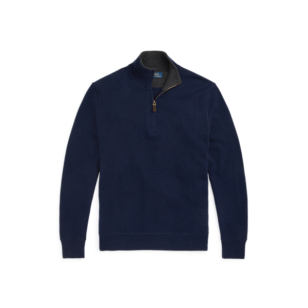 Hunter Navy Washable Cashmere Mockneck Sweater Polo Ralph Lauren 2