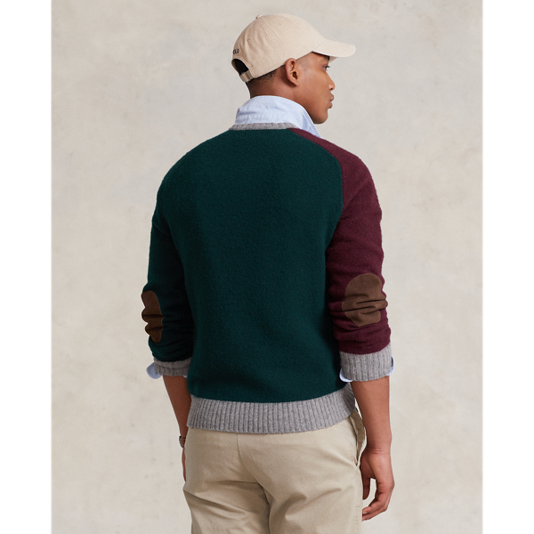 Wolle-Kaschmir-Pullover mit Wildleder Polo Ralph Lauren in Fr&uuml;hlings-Navy mel./multi 5