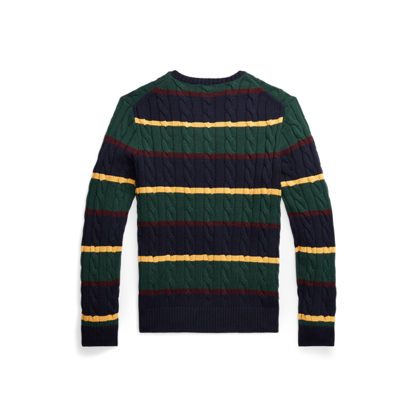 Striped Cable-Knit Cotton Sweater | Ralph Lauren