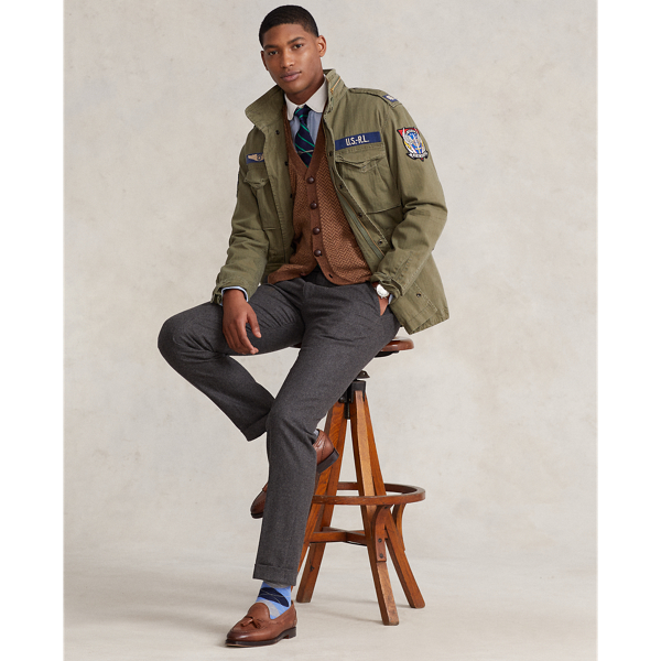 Kamelhaar-Pullunder mit Fischgratmuster Polo Ralph Lauren in Brauner Tweed 4