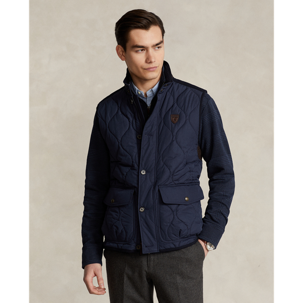 Suede Trim Quilted Vest