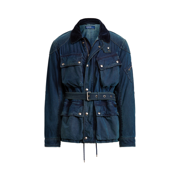 ジャケット・アウター LIDNM SILK DENIM MORTORCYCLE COAT LIDNM】SILK DENIM MORTORCYCLE COAT LIDNM SILK DENIM MORTORCYCLE