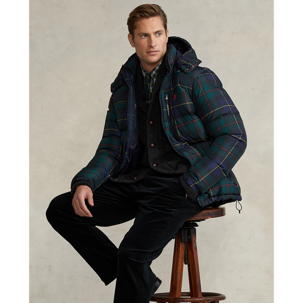 Polo Ralph Lauren Puffer Hooded Down Jacket Navy cheapest Tartan Coat