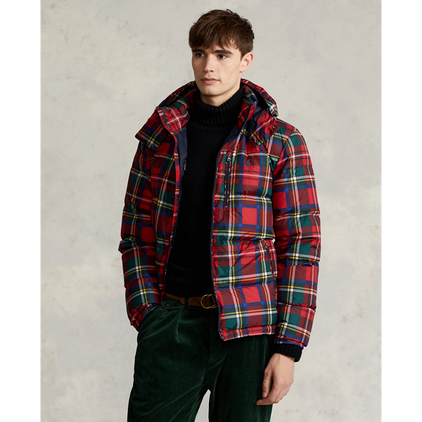 Plaid Water Repellent Down Jacket