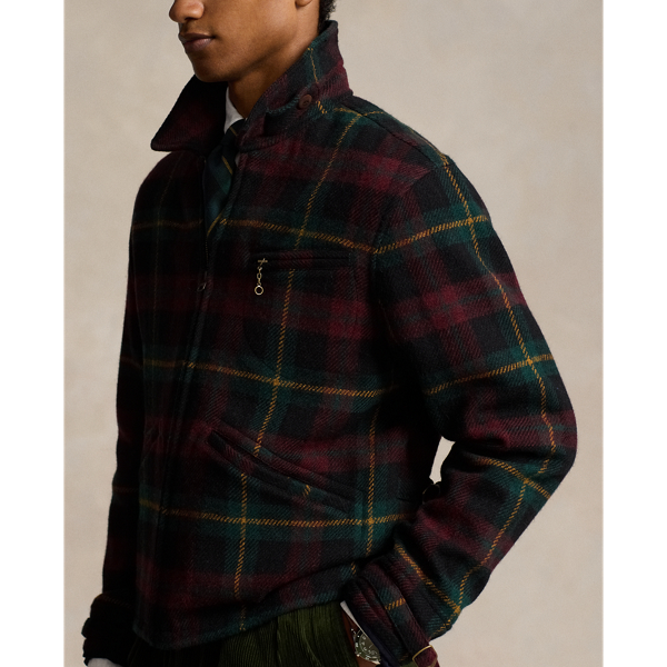Litchfield Green/Burgndy Plaid Tweed Newsboy Jacket Polo Ralph Lauren 6