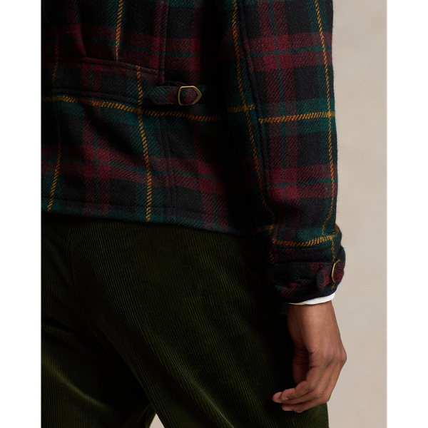 Litchfield Green/Burgndy Plaid Tweed Newsboy Jacket Polo Ralph Lauren 7