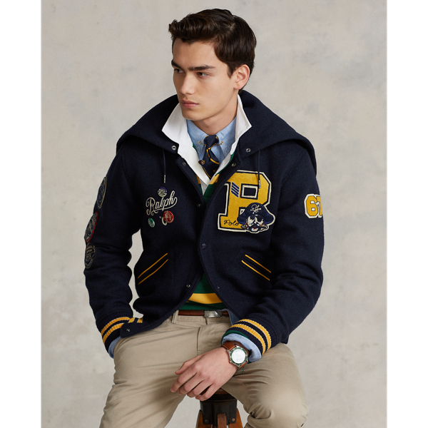 Wool Blend Letterman Jacket