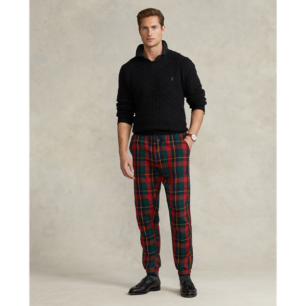 Relaxed Fit Plaid Flannel Trouser for Men Ralph Lauren® BE