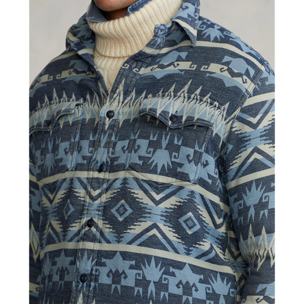 Classic-Fit Jacquardhemd Polo Ralph Lauren in Navy/White Multi 6