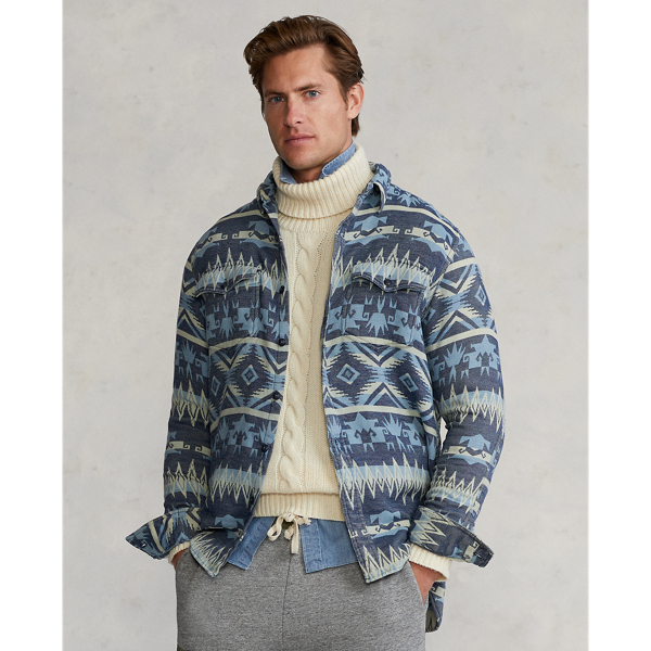 Classic-Fit Jacquardhemd Polo Ralph Lauren in Navy/White Multi 7