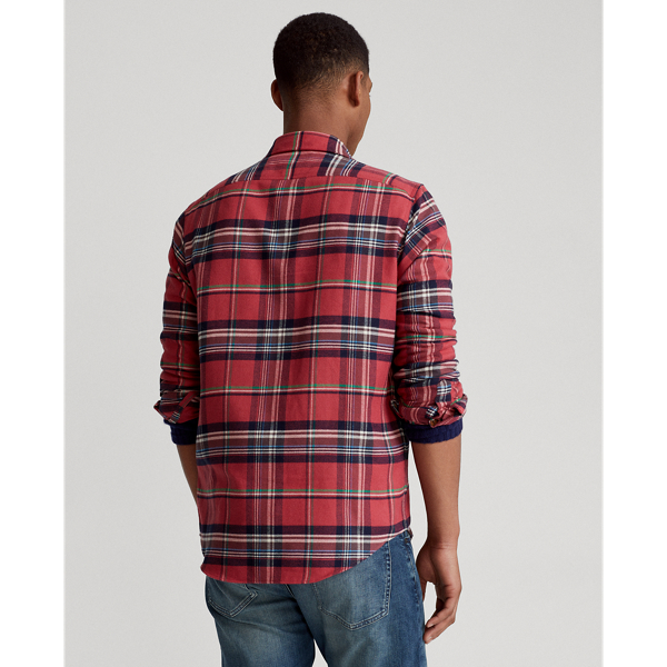 Red/Navy Multi Classic Fit Plaid Performance Workshirt Polo Ralph Lauren 5