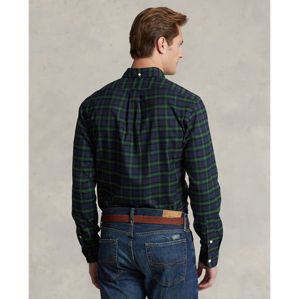 Chemise &eacute;cossaise ajust&eacute;e en serg&eacute; Polo Ralph Lauren en Bleu marine/Vert 5