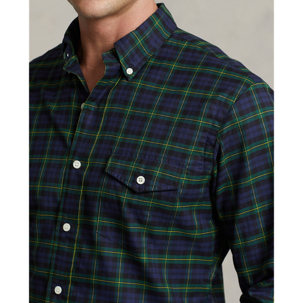 Chemise &eacute;cossaise ajust&eacute;e en serg&eacute; Polo Ralph Lauren en Bleu marine/Vert 6