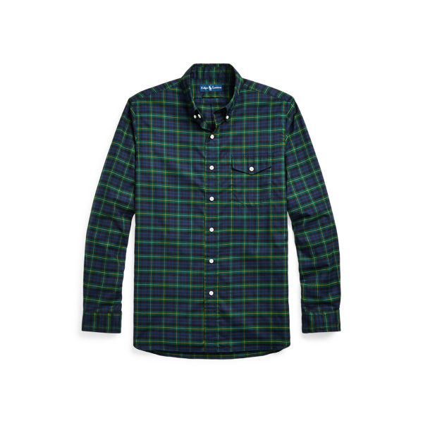 Chemise &eacute;cossaise ajust&eacute;e en serg&eacute; Polo Ralph Lauren en Bleu marine/Vert 2