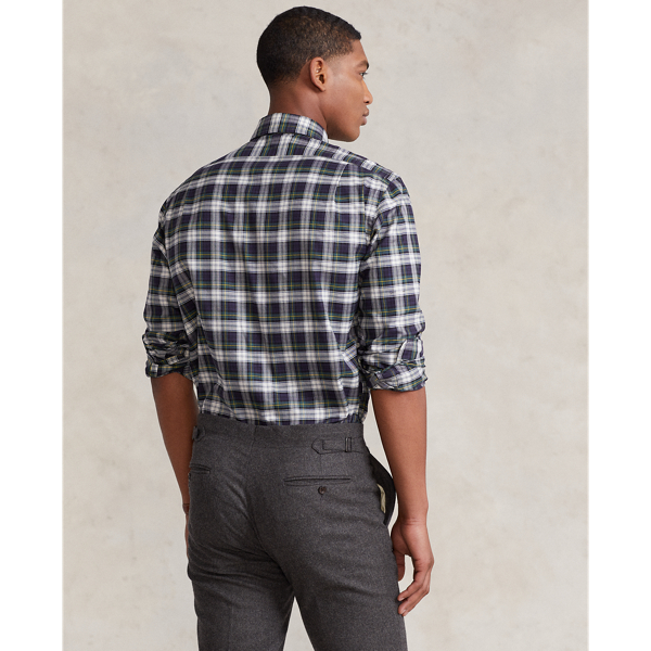 Green/White Custom Fit Plaid Twill Shirt Polo Ralph Lauren 5