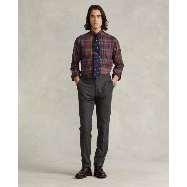 Chemise &eacute;cossaise ajust&eacute;e en serg&eacute; Polo Ralph Lauren en Red/Brown Multi 4