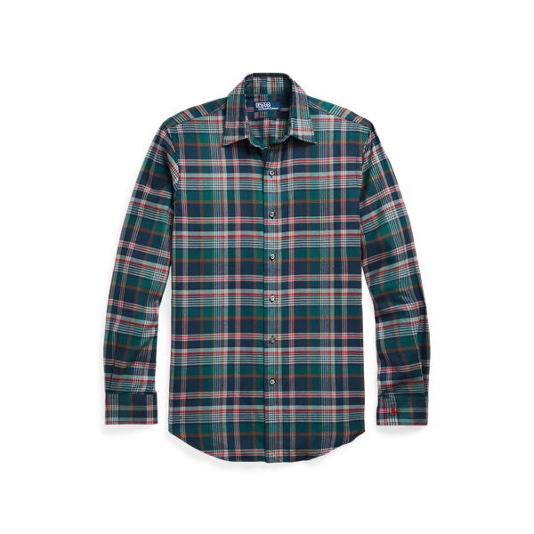 Jade Green/Navy Mult Custom Fit Plaid Brushed Twill Shirt Polo Ralph Lauren 2