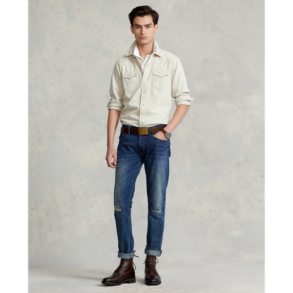 Konfektioniert gef&auml;rbtes Westernhemd Polo Ralph Lauren in Schlichtes Sandbraun 4