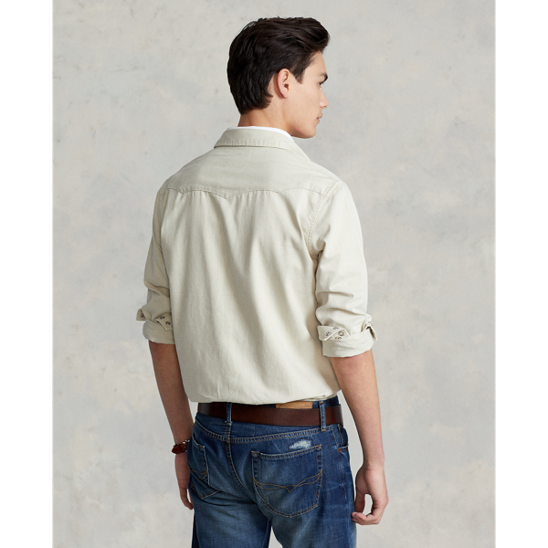 Konfektioniert gef&auml;rbtes Westernhemd Polo Ralph Lauren in Schlichtes Sandbraun 5