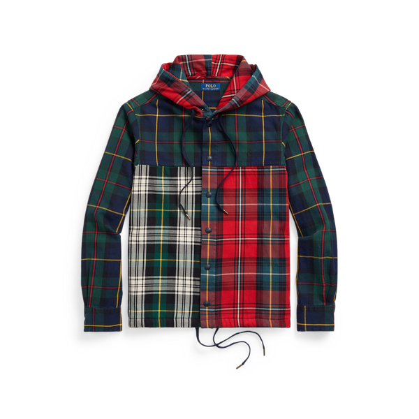 Camicia patchwork tartan con cappuccio Polo Ralph Lauren in 1