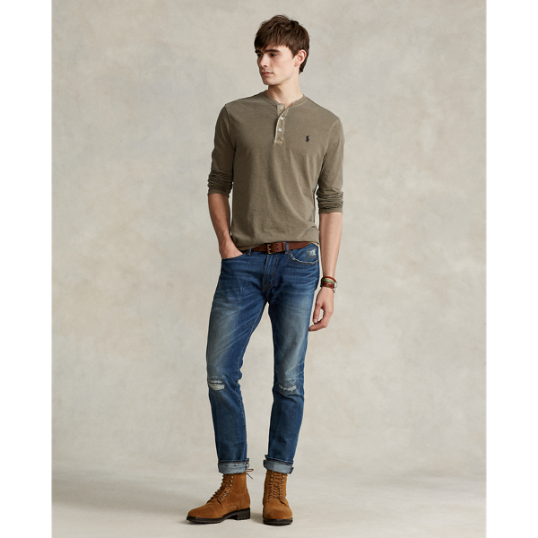 Brown Barrel Slub Jersey Henley Shirt Polo Ralph Lauren 4